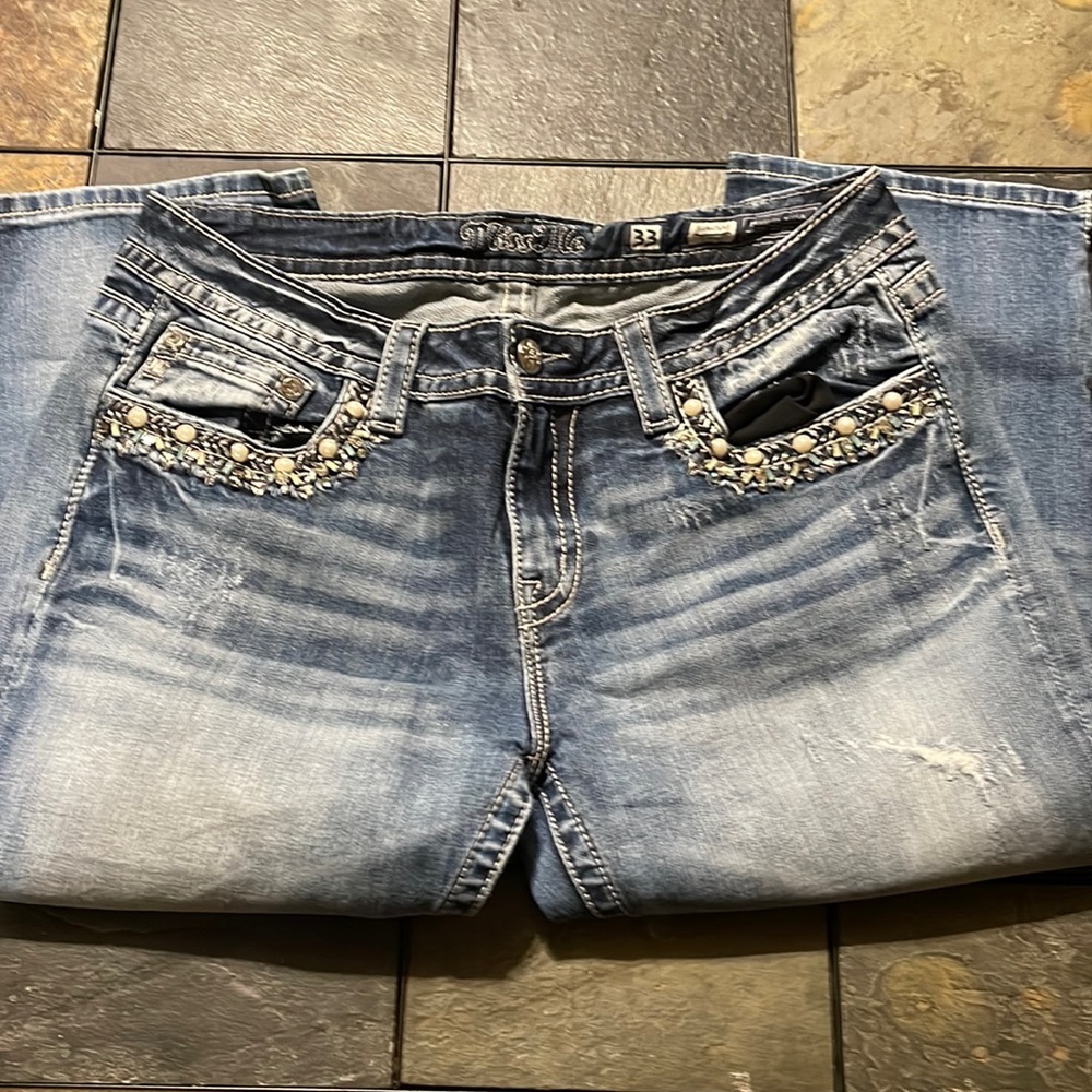 MissMe Ladies Distress Bermuda or Capri Style